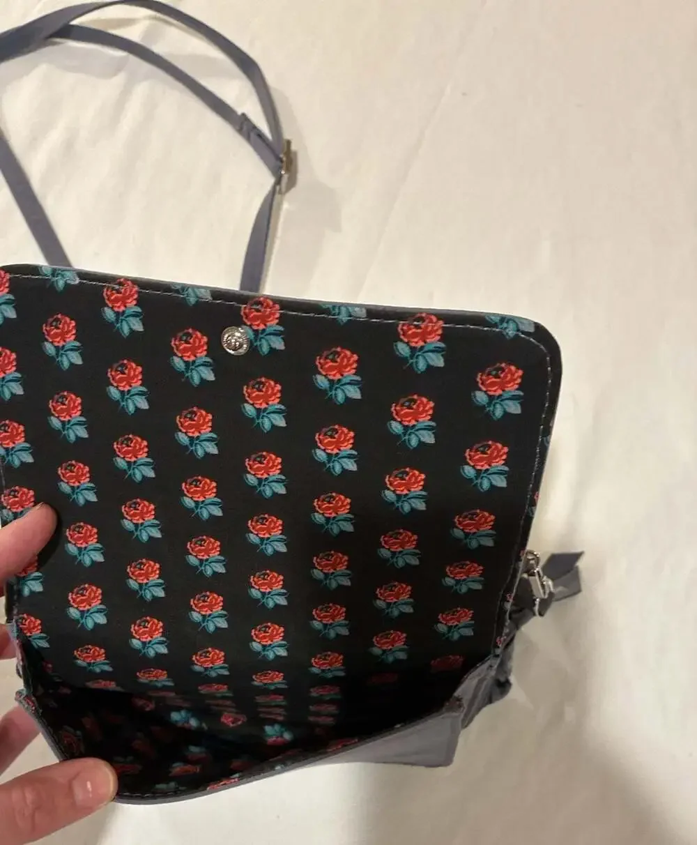Vera Bradley RFID Wallet Crossbody Carbon Grey NWT